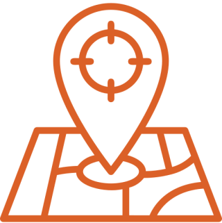 Icon of a map with a location pin.